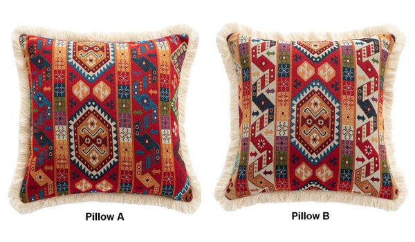 Oriental Throw Pillow for Couch, Bohemian Decorative Sofa Pillows for Bedroom, Geometric Decorative Throw Pillows for Living Room-HomePaintingDecor