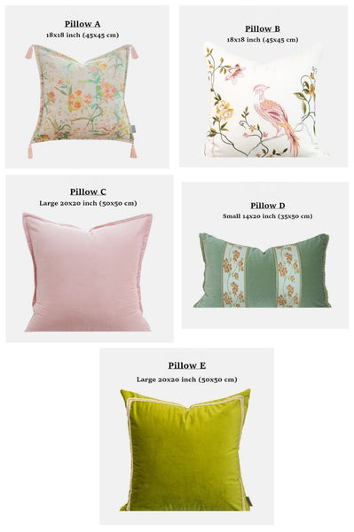 Living Room Decorative Pillows, Modern Decorative Cushions, Decorative Pillows for Bed, Decorative Pillow Arrangement Ideas for Interior Design, Embroidered Floral Bird Pattern Pillow Covers-HomePaintingDecor