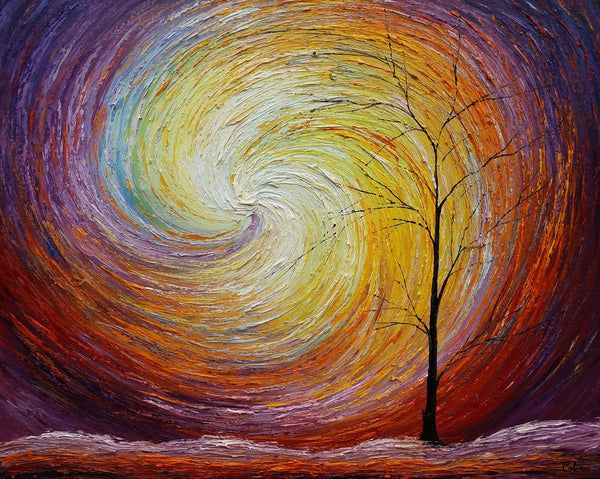 Landscape Painting, Custom Large Heavy Texture Painting, Modern Artwork, Canvas Painting, Modern Art, Oil Painting, Tree Painting 205