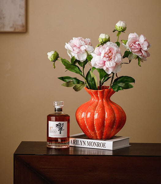 Handmade Water Holding Flower Vases, Modern Flower Vase Centerpiece on Table, Porcelain Flower Vases, Ceramic Bouquet Vases-HomePaintingDecor