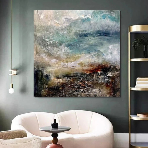 Modern Contemporary Abstract Artwork, Extra Large Wall Art Paintings, Acrylic Painting for Dining Room, Palette Knife Painting, Heavy Texutre Wall Art-HomePaintingDecor