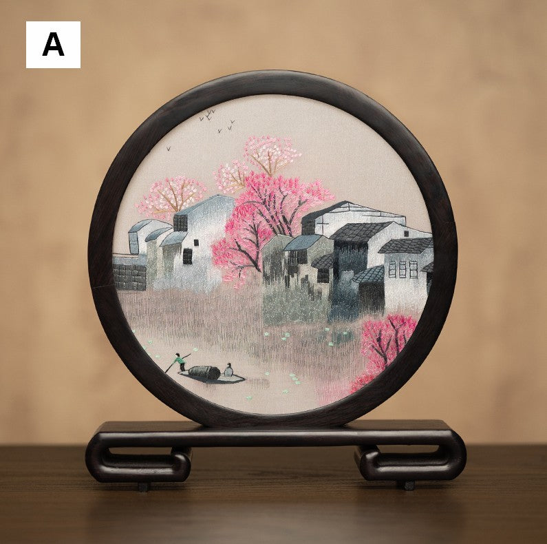 Traditional Chinese Suzhou Embroidery Ornament, Premium Souvenir, Exclusive Business Present Panda Embroidered Decor, Unique Birthday Gift-HomePaintingDecor