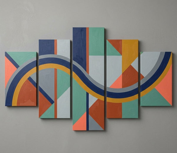 Modern Wall Art Paintings, Colorful Abstract Paintings, Hand Painted Acrylic Art, Geometric Canvas Art-HomePaintingDecor