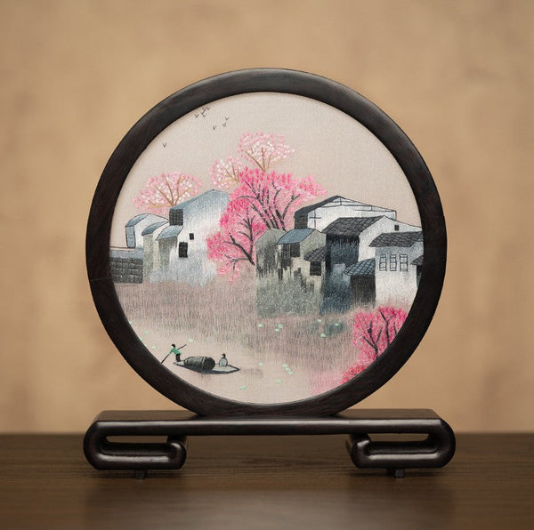 Traditional Chinese Suzhou Embroidery Ornament, Premium Souvenir, Exclusive Business Present Panda Embroidered Decor, Unique Birthday Gift-HomePaintingDecor
