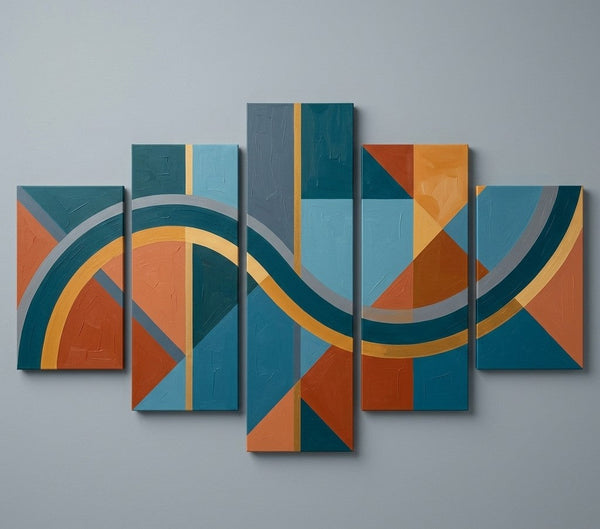 Oversized Modern Wall Art Paintings, Original Abstract Paintings, Geometric Canvas Art-HomePaintingDecor