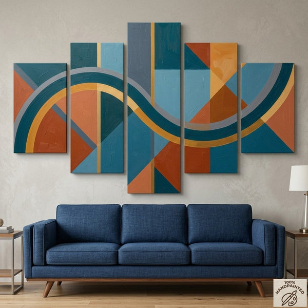 Oversized Modern Wall Art Paintings, Original Abstract Paintings, Geometric Canvas Art-HomePaintingDecor