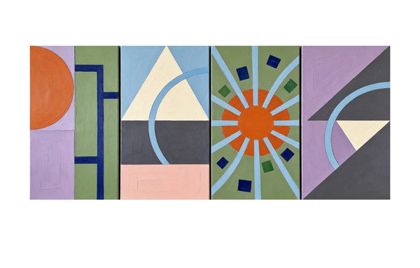 Original Canvas Wall Art for Living Room, Colorful Abstact Art, Geometric Modern Paintings-HomePaintingDecor