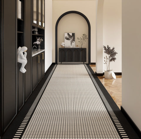 20 Feet Long Narrow Hallway Runners, 25 Feet Modern Long Hallway Runners, Abstract Entryway Runner Rugs, Entrance Hallway Runner Carpet-HomePaintingDecor