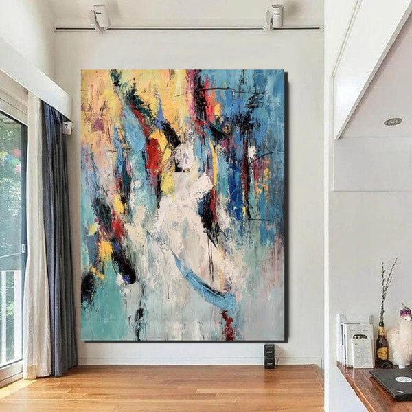Palette Knife Paintings, Acrylic Paintings on Canvas, Large Paintings Behind Sofa, Abstract Painting for Living Room, Bedroom Modern Wall Art Paintings-HomePaintingDecor
