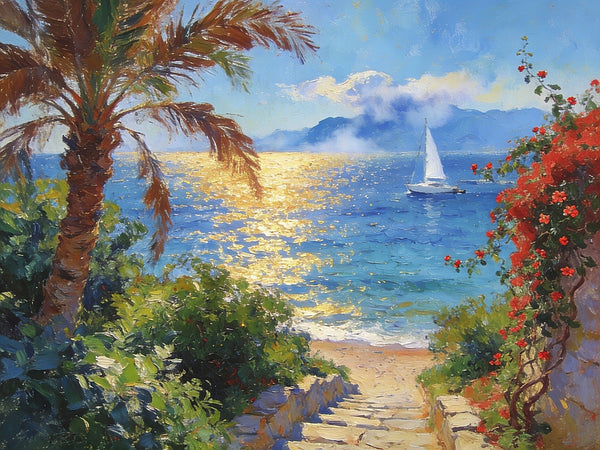 Florida's Coast in the Early Morning, Small Landscape Paintings, Small Oil Paintings on Canvas, Small Paintings on Canvas, Hand Painted Canvas Art, Original Oil Paintings-HomePaintingDecor