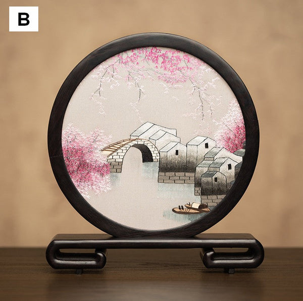 Traditional Chinese Suzhou Embroidery Ornament, Premium Souvenir, Exclusive Business Present Panda Embroidered Decor, Unique Birthday Gift-HomePaintingDecor