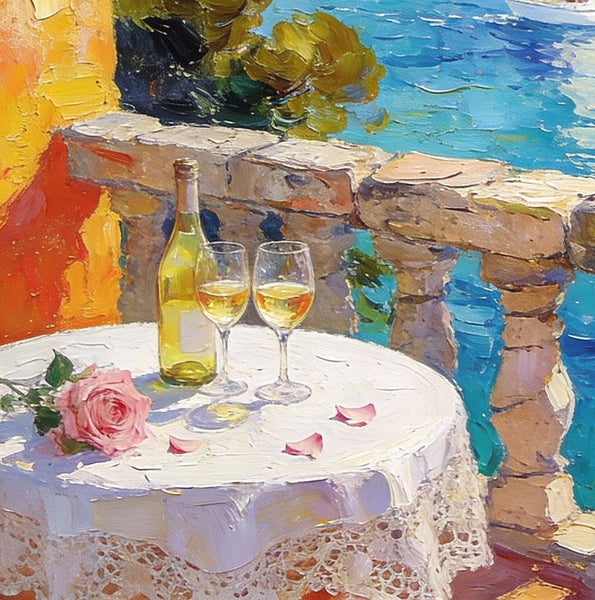 The Beauty of the Mediterranean Coast, Original Small Paintings on Canvas, Seashore Beach, Small Landscape Paintings, Palette Knife Impasto Paintings, Small Paintings on Canvas, Hand Painted Canvas Art-HomePaintingDecor