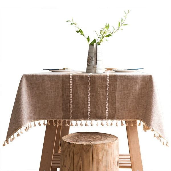 Rectangular Tablecloth for Oval Table, Kitchen Rectangular Table Covers, Modern Table Cloths for Dining Room, Farmhouse Cotton and Linen Tablecloths-HomePaintingDecor