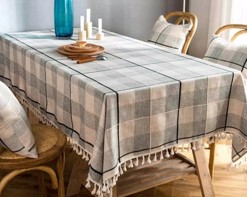 Kitchen Rectangular Table Covers, Farmhouse Table Cloths for Dining Room, Rectangular Tablecloth for Oval Table, Cotton and Linen Tablecloths-HomePaintingDecor