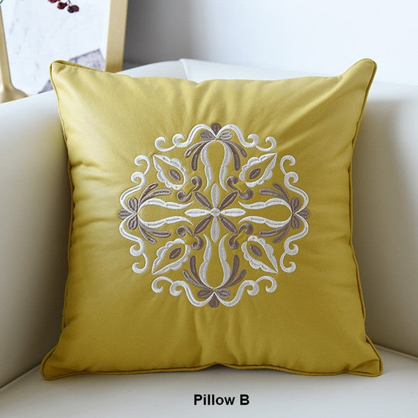 Modern Sofa Pillows, Flower Pattern Decorative Throw Pillows, Contemporary Throw Pillows, Large Decorative Pillows for Living Room-HomePaintingDecor
