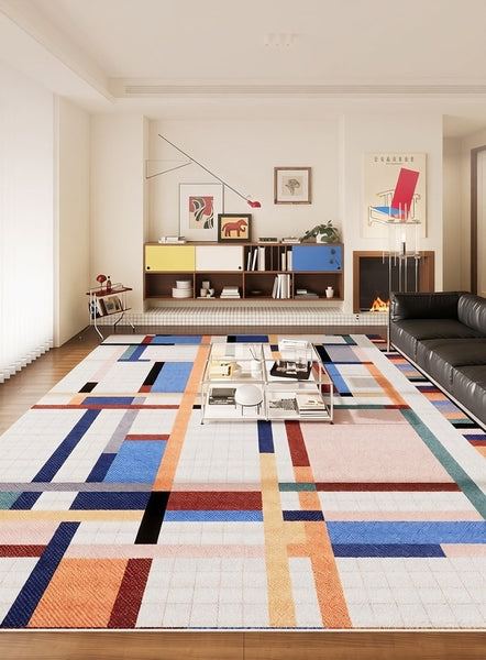 Modern Carpets for Office, Abstract Modern Rugs, Contemporary Modern Rugs Next to Bed, Geometric Modern Rugs under Dining Room Table
