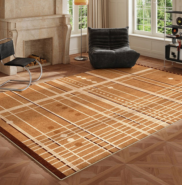 Large Contemporary Area Rugs for Dining Room, Modern Living Room Rug Ideas, Mid Century Modern Rugs for Bedroom-HomePaintingDecor