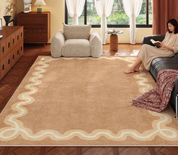 Dining Room Geometric Modern Rugs, Large Modern Rugs for Living Room, Bedroom Modern Rugs, Cream Color Contemporary Modern Rugs-HomePaintingDecor