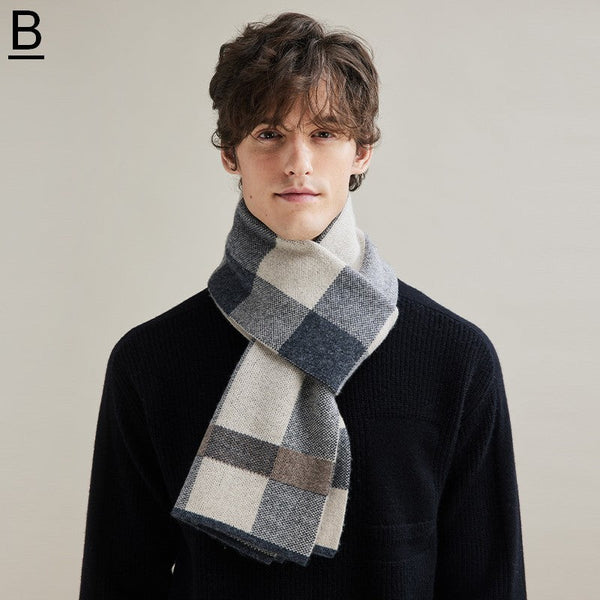 Thick Wool Scarf, Modern Fashion Scarf, Formal Men Scarf Styles, Casual Scarf Men, Men's Winter Scarf, Men's Wool Scarf Winter, Business Wool Scarf for Gentleman-HomePaintingDecor