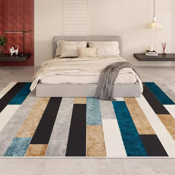 Modern Carpets for Kitchen, Geometric Contemporary Modern Rugs Next to Bed, Modern Rugs under Dining Room Table, Abstract Area Rugs for Living Room-HomePaintingDecor