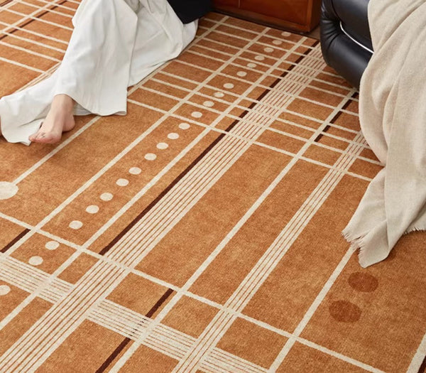 Large Contemporary Area Rugs for Dining Room, Modern Living Room Rug Ideas, Mid Century Modern Rugs for Bedroom-HomePaintingDecor