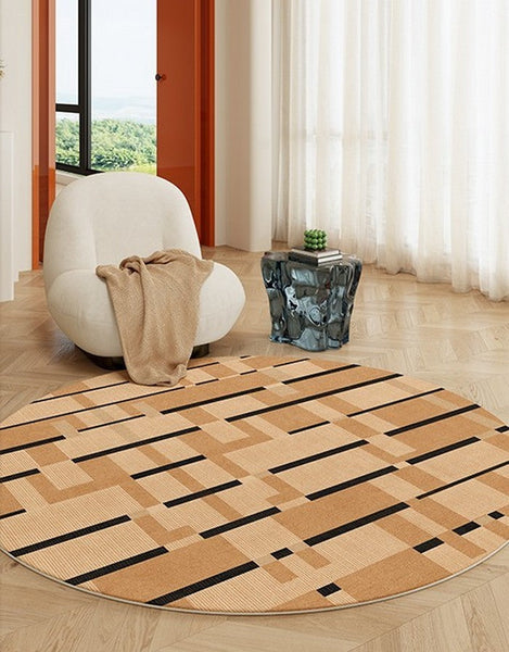 Mid Century Modern Rugs, Geometric Modern Rug Ideas for Living Room, Circular Modern Rugs for Bathroom, Modern Rugs for Bedroom, Round Rugs for Dining Room