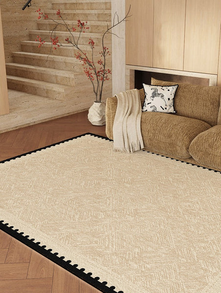 Modern Rugs for Dining Room, Mid Century Modern Rugs Next to Bed, Contemporary Rugs for Bedroom, Cream Modern Carpets for Living Room