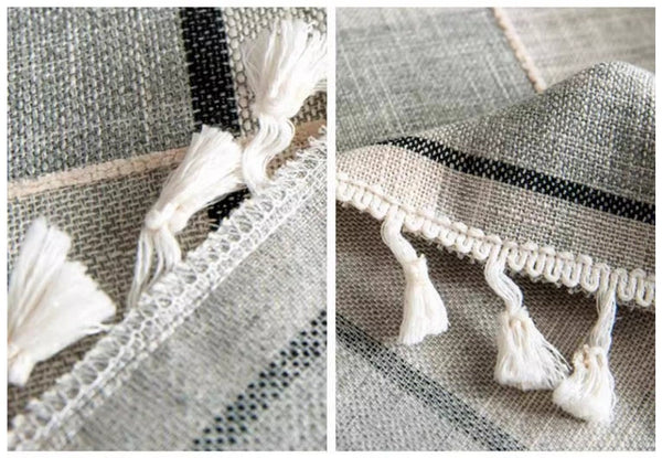 Rectangular Tablecloth for Oval Table, Cotton and Linen Tablecloths, Kitchen Rectangular Table Covers, Farmhouse Table Cloths for Dining Room-HomePaintingDecor