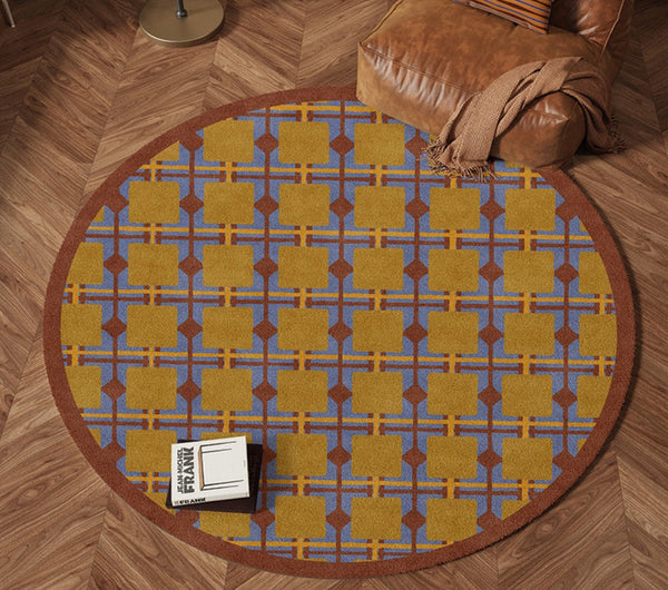 Modern Rugs under Coffee Table, Abstract Contemporary Round Rugs, Modern Rugs for Dining Room, Geometric Modern Rugs for Bedroom-HomePaintingDecor
