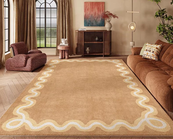 Dining Room Geometric Modern Rugs, Large Modern Rugs for Living Room, Bedroom Modern Rugs, Cream Color Contemporary Modern Rugs-HomePaintingDecor