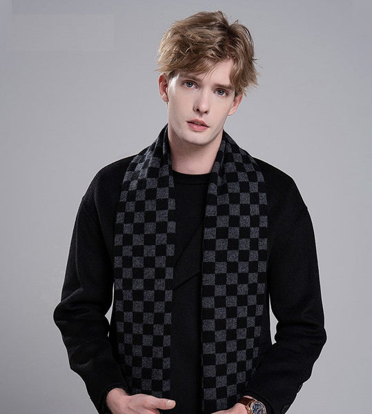 Business Wool Scarf for Gentleman, Modern Casual Scarf Men, Men's Wool Scarf Winter, Formal Men Scarf Styles, Men's Winter Scarf, Thick Wool Scarf for Men