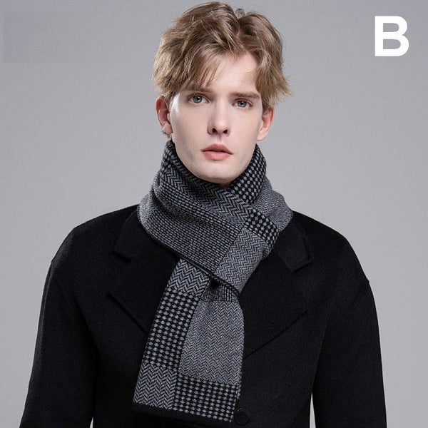 Thick Wool Scarf for Men, Modern Casual Scarf Men, Business Wool Scarf for Gentleman, Formal Men Scarf Styles, Men's Wool Scarf Winter, Men's Winter Scarf