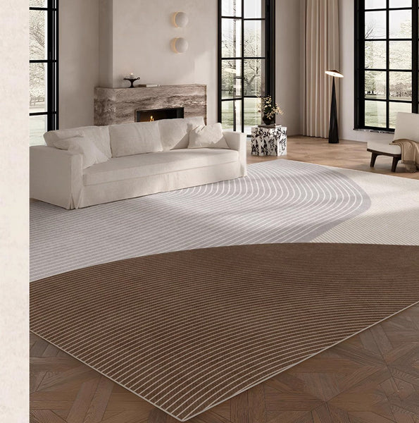 Large Geometric Rugs for Living Room, Abstract Modern Area Rugs for Bedroom, Contemporary Modern Rugs for Bedroom-HomePaintingDecor