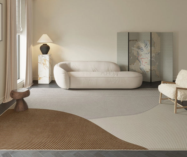 Large Geometric Rugs for Living Room, Abstract Modern Area Rugs for Bedroom, Contemporary Modern Rugs for Bedroom-HomePaintingDecor