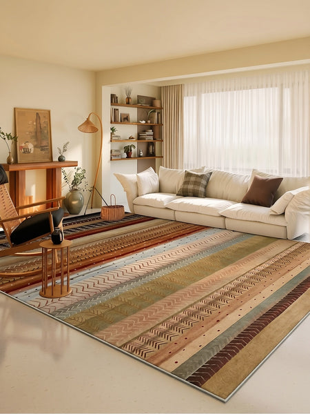 Contemporary Rugs for Bedroom, Mid Century Modern Rugs Next to Bed, Bohemian Style Carpets for Living Room, Colorful Abstract Rugs for Dining Room-HomePaintingDecor