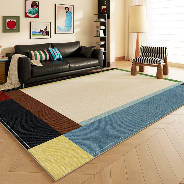 Modern Living Room Rug Ideas, Geometric Contemporary Area Rugs, Mid Century Modern Rugs, Colorful Modern Rugs for Bedroom-HomePaintingDecor