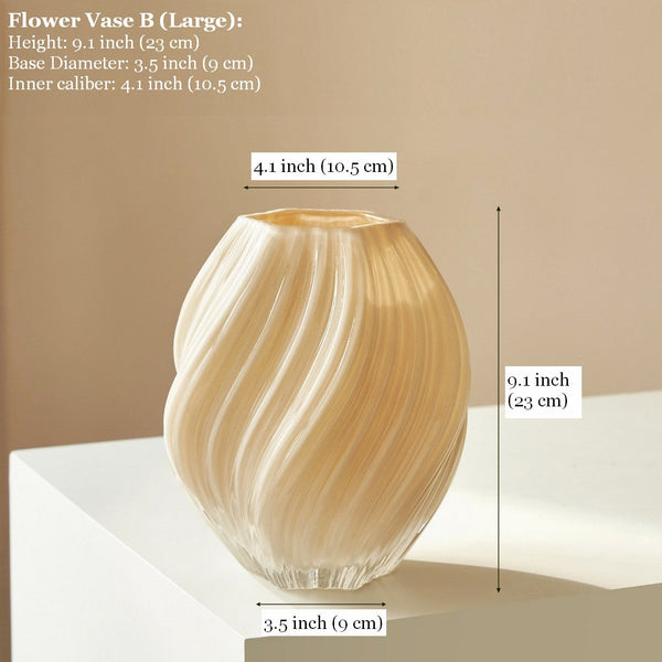 Mid Century Vases for Flowers, Modern Vases for Living Room, Handmade Contemporary Glass Vases, Unique Decorative Glass Vase, Centerpiece Vases on Table-HomePaintingDecor