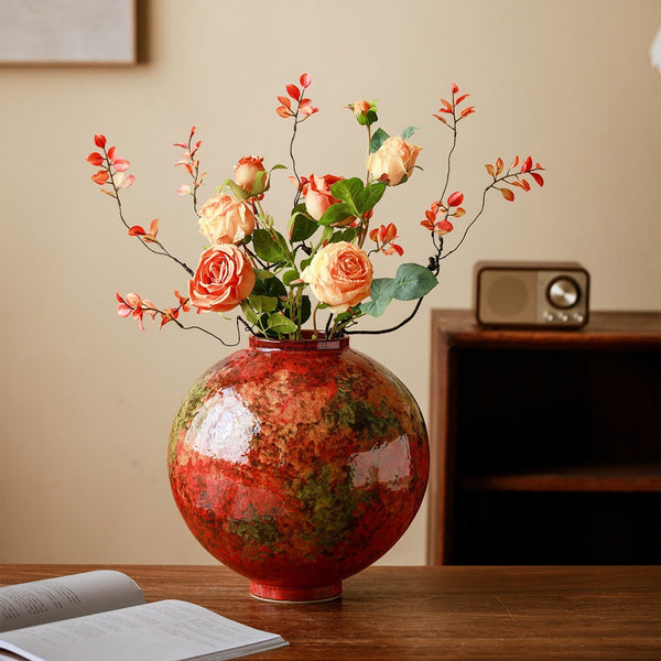 Handmade Water Holding Flower Vases, Large Pottery Flower Vases, Modern Bouquet Flower Vases, Centerpiece on Dining Table, Flower Vase on Table-HomePaintingDecor