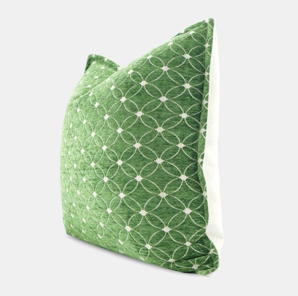 Large Green Pillows for Interior Design, Contemporary Modern Sofa Pillows, Luxury Square Modern Throw Pillows for Couch, Decorative Throw Pillows for Bedroom-HomePaintingDecor