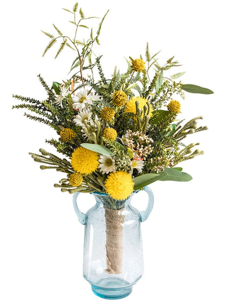 Beautiful Modern Artificial Flowers for Dining Room Table, Dandelion, Wheat Branch, Eucalyptus Globulus, Unique Flower Arrangement for Home Decoration-HomePaintingDecor