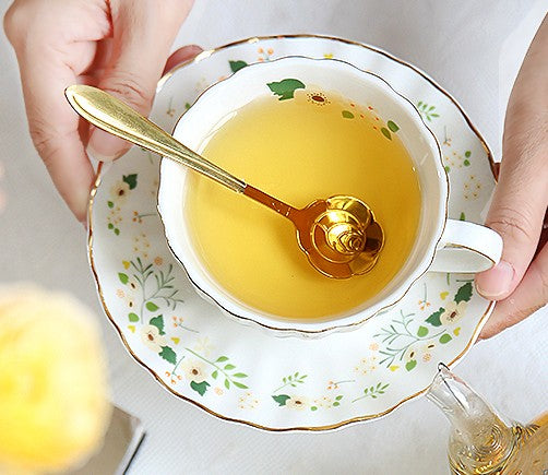 Unique Ceramic Coffee Cups, Creative Bone China Porcelain Tea Cup Set, Traditional English Tea Cups and Saucers, Afternoon British Tea Cups-HomePaintingDecor