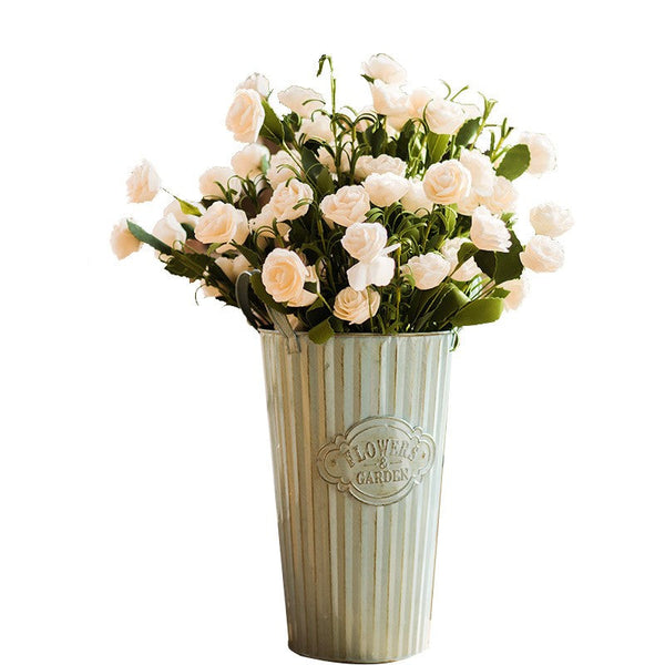Flower Arrangement Ideas for Living Room, White Camellia Flowers, Modern Artificial Flowers for Home Decoration, Simple Artificial Floral for Bedroom-HomePaintingDecor