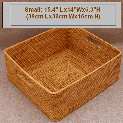 Rectangular Storage Basket for Shelves, Rattan Storage Basket for Kitchen, Storage Baskets for Bathroom, Woven Storage Baskets for Clothes-HomePaintingDecor