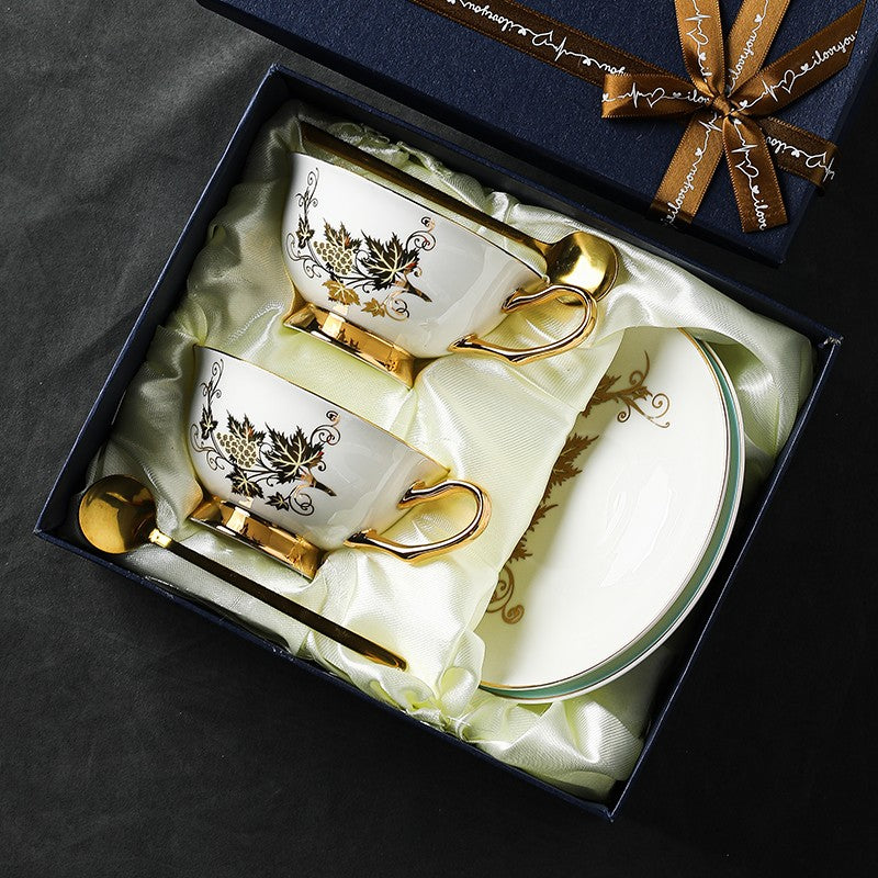 Elegant British Ceramic Coffee Cups In Gift Box, Fine Porcelain Tea Cups, Perfect Present For Friends