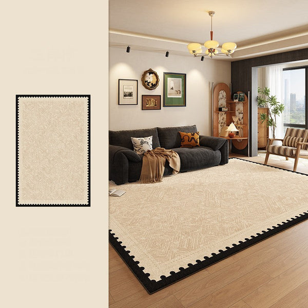 Modern Rugs for Dining Room, Mid Century Modern Rugs Next to Bed, Contemporary Rugs for Bedroom, Cream Modern Carpets for Living Room-HomePaintingDecor