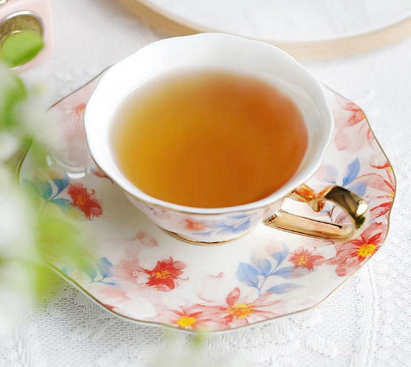 Flower Porcelain Tea Cup Saucer Set, Unique Tea Cup and Saucer in Gift Box,British Royal Ceramic Cups for Traditional Afternoon Tea, Elegant Ceramic Coffee Cups-HomePaintingDecor