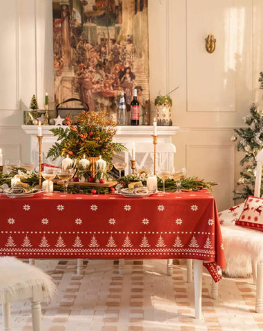 Christmas Edelweiss Table Covers, Square Tablecloth for Kitchen, Extra Large Modern Rectangular Tablecloth for Dining Room Table, Large Tablecloth for Round Table-HomePaintingDecor