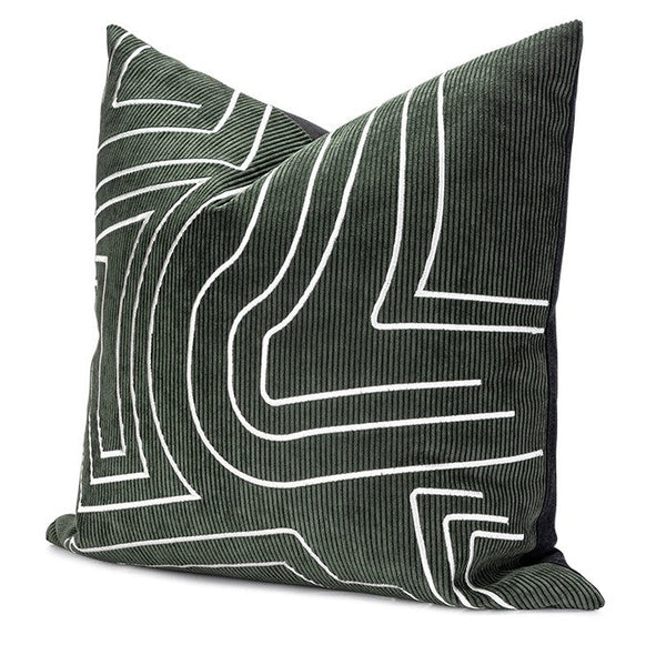 Contemporary Cushions for Interior Design, Large Modern Decorative Pillows for Sofa, Green Modern Throw Pillows for Couch-HomePaintingDecor