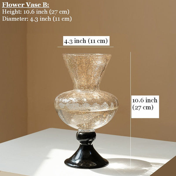 Contemporary Glass Vases, Mid Century Vases for Flowers, Handmade Modern Vases for Living Room, Unique Decorative Glass Vase, Centerpiece Vases on Table-HomePaintingDecor