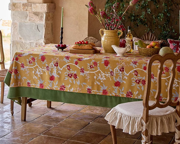 Farmhouse Table Cloth, Dining Room Flower Table Cloths, Large Square Tablecloth for Round Table, Extra Large Rectangular Table Covers for Kitchen-HomePaintingDecor